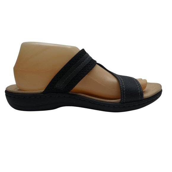 Clarks Laurieznn Cara Black Adjustable Open Toe Slide Sandals Womens 8.5 - Picture 4 of 13